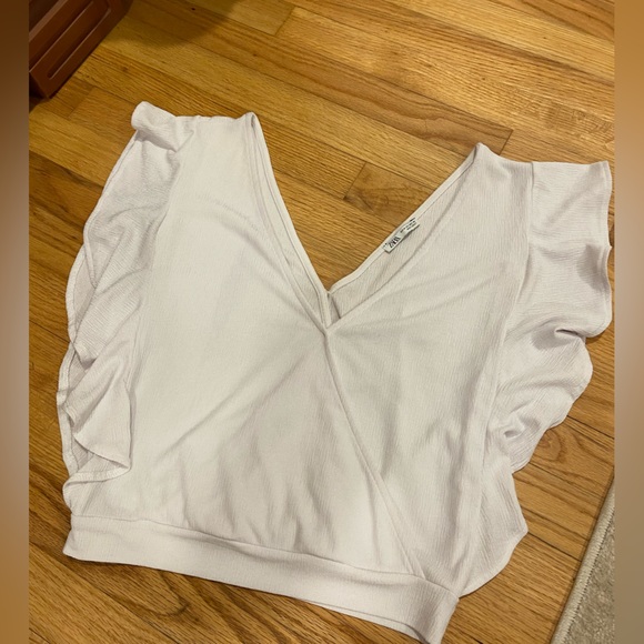 White Zara Ruffle Shirt - Picture 2 of 3